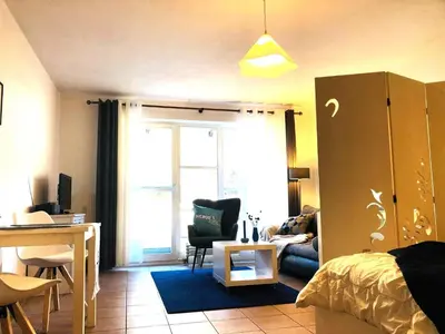 Ein Sitzbereich in der Unterkunft Ostseeresidenz - App 08 Meeresrauschen