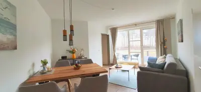 Ein Sitzbereich in der Unterkunft Ostseeresidenz - Whg 17