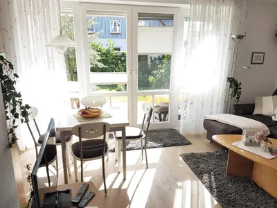 Ein Sitzbereich in der Unterkunft Birkenstraße 6i Whg 03