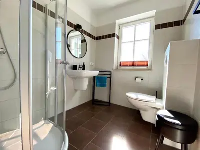 Ein Badezimmer in der Unterkunft Die Kleine Ferienwohnung