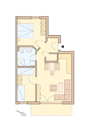 Grundriss der Unterkunft Reiseoase Kavelweg 10, Whg 2