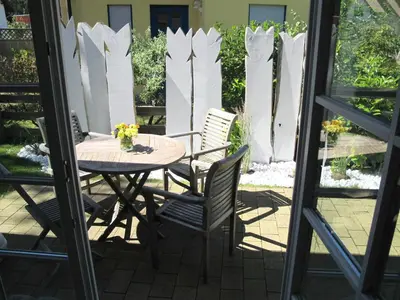 Ein Patio oder anderer Außenbereich in der Unterkunft Wiesenstraße 55 Whg 1 - Meeresbrise
