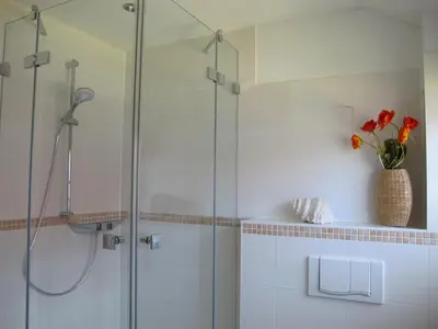 Ein Badezimmer in der Unterkunft Wiesenstraße 55 Whg 2 - Strandbuhne