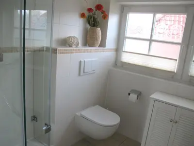 Ein Badezimmer in der Unterkunft Wiesenstraße 55 Whg 2 - Strandbuhne