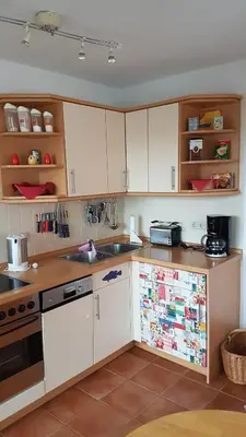 Küche/Küchenzeile in der Unterkunft Birkenstraße 15b App 14
