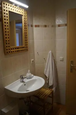 Ein Badezimmer in der Unterkunft Zum Strandkorb