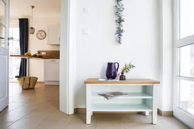 Küche/Küchenzeile in der Unterkunft Luxushaus Bodstedt mit Lagunenschwimmen