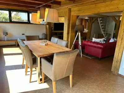Ein Sitzbereich in der Unterkunft Strandhaus Möve