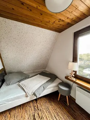 Ein Bett oder Betten in einem Zimmer der Unterkunft Strandhaus Möve