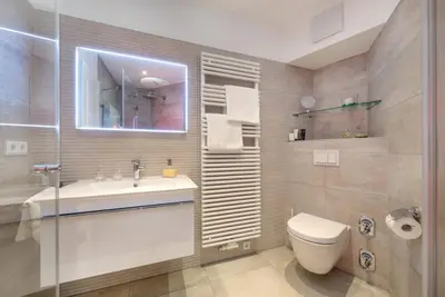 Ein Badezimmer in der Unterkunft Kleine Lagune
