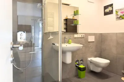 Ein Badezimmer in der Unterkunft Sterntaucher 01