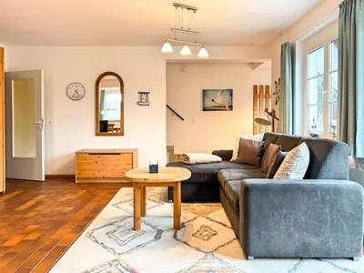 Ein Sitzbereich in der Unterkunft Residenz Kormoran, Windflüchter