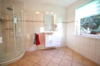Ein Badezimmer in der Unterkunft Ferienwohnung An den Tannen