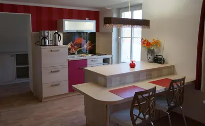 Küche/Küchenzeile in der Unterkunft Apartments der 