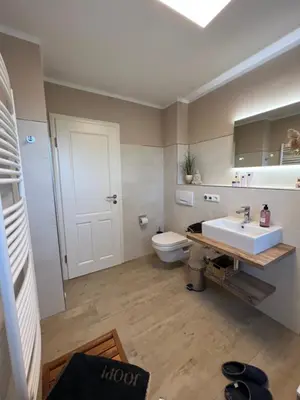 Ein Badezimmer in der Unterkunft Ferienwohnung SÜN
