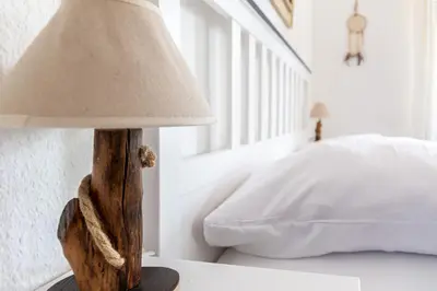 Ein Bett oder Betten in einem Zimmer der Unterkunft Ferienhaus Ankerherz