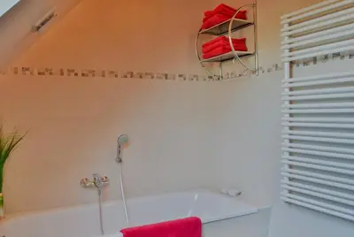 Ein Badezimmer in der Unterkunft Ferienhaus-Bodden