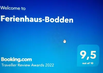 Ein Zertifikat, Auszeichnung, Logo oder anderes Dokument, das in der Unterkunft Ferienhaus-Bodden ausgestellt ist