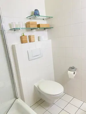 Ein Badezimmer in der Unterkunft Haus Claudia