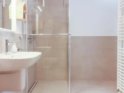 Ein Badezimmer in der Unterkunft Sterntaucher 02