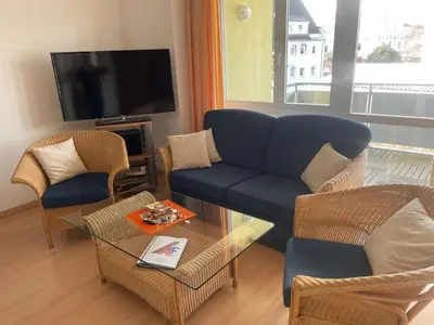 Ein Sitzbereich in der Unterkunft Likedeeler Weg 1 Whg 21