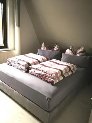 Ein Bett oder Betten in einem Zimmer der Unterkunft Rosenblick