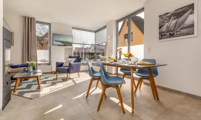 Ein Sitzbereich in der Unterkunft Haus Liesing