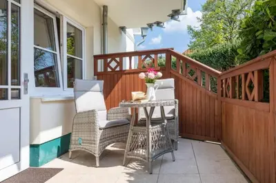 Ein Balkon oder eine Terrasse in der Unterkunft Kutterkoje