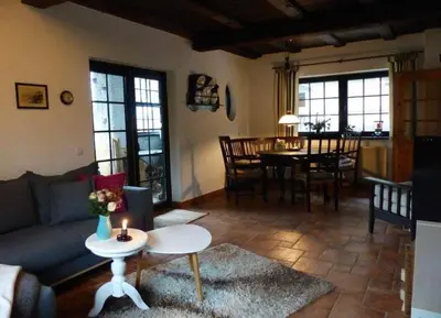 Ein Sitzbereich in der Unterkunft Darßer Strandgut - Haus Butzek