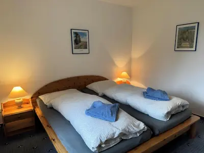 Ein Bett oder Betten in einem Zimmer der Unterkunft Villa in Zingst nahe Ostseestrand