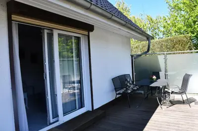 Ein Balkon oder eine Terrasse in der Unterkunft Ostseebrise 2
