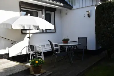 Ein Balkon oder eine Terrasse in der Unterkunft Ostseebrise 2