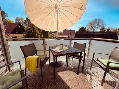 Ein Balkon oder eine Terrasse in der Unterkunft Ferienwohnung Country