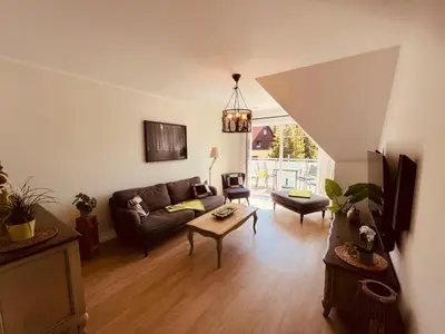 Ein Sitzbereich in der Unterkunft Ferienwohnung Country