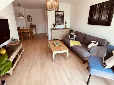 Ein Sitzbereich in der Unterkunft Ferienwohnung Country