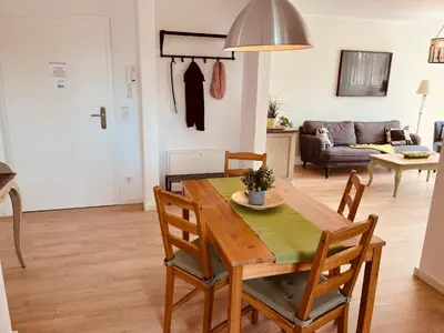 Ein Sitzbereich in der Unterkunft Ferienwohnung Country