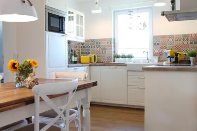 Küche/Küchenzeile in der Unterkunft Ferienwohnung Ostwind in Born
