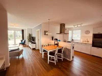 Küche/Küchenzeile in der Unterkunft Ferienwohnung Ocean in Born