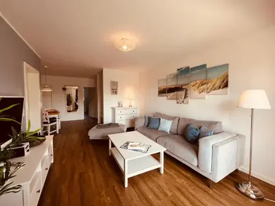 Ein Sitzbereich in der Unterkunft Ferienwohnung Ocean in Born