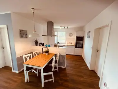 Küche/Küchenzeile in der Unterkunft Ferienwohnung Ocean in Born