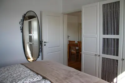 Ein Bett oder Betten in einem Zimmer der Unterkunft Ferienwohnung Morgensonne