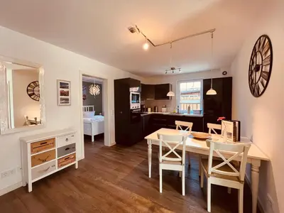 Küche/Küchenzeile in der Unterkunft Ferienwohnung Perlentaucher