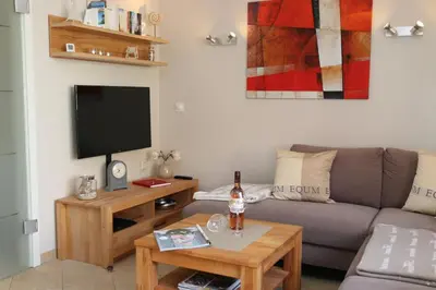 TV/Unterhaltungsangebot in der Unterkunft Ferienwohnung Strandaster