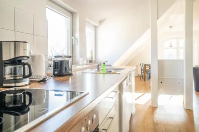 Küche/Küchenzeile in der Unterkunft Haus Alte Bäckerei - Boddenblick