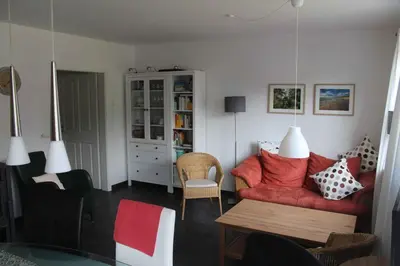 Ein Sitzbereich in der Unterkunft Haus Boddensonne
