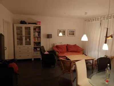 Ein Sitzbereich in der Unterkunft Haus Boddensonne