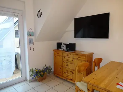 TV/Unterhaltungsangebot in der Unterkunft Ferienwohnung Möwe