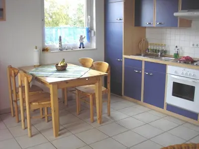 Küche/Küchenzeile in der Unterkunft Ferienwohnung Möwe