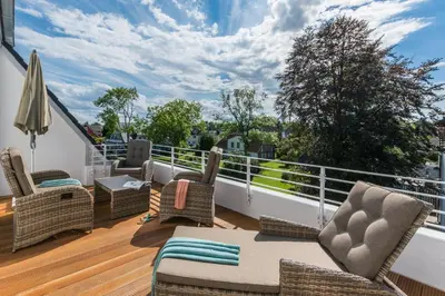 Ein Balkon oder eine Terrasse in der Unterkunft Whg 12 Viktoria Luna Ostseeflair