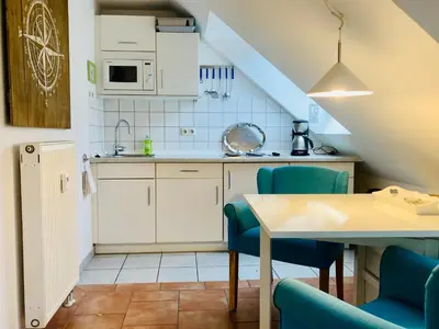 Küche/Küchenzeile in der Unterkunft Ostsee Ferienappartement Dierhagen-Strand